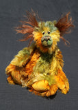 Grunyan is a one of a kind, hand dyed mohair artist teddy bear by Barbara-Ann Bears