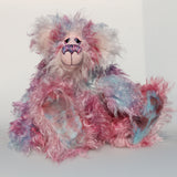 Gwendolyn is a sweet and beautifully colourful, one of a kind artist bear, in gorgeous hand dyed mohair by Barbara-Ann Bears Gwendolyn stands 14 inches( 35 cm) tall and is 11 inches (28 cm) sitting. Gwendolyn is a delightful and pretty bear with a very sweet and happy personality. 