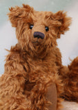 Horatio is an elegant and charming, one of a kind, traditional artist teddy bear by Barbara Ann Bears in wonderful cinnamon coloured English mohair. He stands 14 inches/36cm tall and is 10.5 inches/26 cm sitting, he is like very earliest teddy bears, with longer arms, a long snout and quite bear-like, yet still cuddly