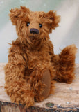 Horatio is an elegant and charming, one of a kind, traditional artist teddy bear by Barbara Ann Bears in wonderful cinnamon coloured English mohair. He stands 14 inches/36cm tall and is 10.5 inches/26 cm sitting, he is like very earliest teddy bears, with longer arms, a long snout and quite bear-like, yet still cuddly