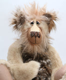 Jerome is a big, stunning, wild and wonderful, one of a kind, artist teddy bear in gorgeous faux fur and mohair by Barbara-Ann Bears he stands 19 inches (48 cm) tall and is 14.5 inches (37 cm) sitting. 