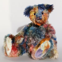Laurie, a very handsome & subtly colourful, traditional, one of a kind artist teddy bear, in fabulous hand dyed mohair by Barbara Ann Bears Laurie is 15 inches (38cm) tall and is 10.5 inches (27cm) sitting. Laurie is a beautiful traditional bear, he is an elegant and handsome gentlebear with a very friendly personality. 