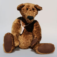 Leroy Brown is a large, traditional one of a kind, vintage, artist teddy bear in splendid crushed velvet by Barbara Ann Bears Leroy Brown is quite a large bear, he's 23 inches (58 cm) tall and is 16 inches (41 cm) sitting. Leroy Brown is a wonderfully relaxed brown crushed velvet teddy bear with a great presence 