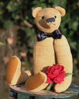 Ludovic is an elegant and refined, one of a kind, traditional teddy bear by Barbara Ann Bears