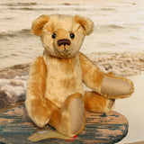 Mr. Makepeace is a charming and traditional mohair artist bear by Barbara Ann Bears of the same design as the one we made for Downton Abbey Mr. Makepeace stands 11 inches/28 cm tall and is 8 inches/21 cm sitting. Mr. Makepeace is a very well proportioned traditional teddy bear, he's not too stuffy, he's a friendly chap with a warm and loving expression