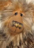 Mantovani is a very shaggy, wild and wonderful, one of a kind, artist teddy bear in gorgeous pale grey tipped with black faux fur & long fluffy beige mohair by Barbara-Ann Bears Mantovani is quite a large and heavy teddy bear, he stands 19.5 inches (50 cm) tall and is 14.5 inches (37 cm) sitting. 