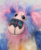 Martha Muffin, a bright and cheerful, one of a kind, artist teddy bear by Barbara-Ann Bears