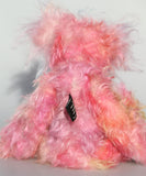 Melly is a beautifully coloured, one of a kind mohair artist teddy bear by Barbara-Ann Bears