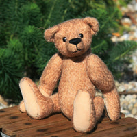 DJ PRINTED traditional jointed mohair teddy bear sewing pattern by Barbara-Ann Bears for a cute traditional 10 inch/25cm teddy bear