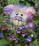 Posy is a charming, sweet and pretty, beautifully coloured, one of a kind artist bear, in hand dyed mohair by Barbara-Ann Bears  Posy stands 9 inches( 23 cm) tall and is 7 inches (20 cm) sitting. 