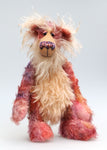 Renoir, a gently romantic and artistic, one of a kind artist bear in hand dyed mohair by Barbara Ann Bears Renoir stands 13.5 inches( 34 cm) tall and is 10.5 inches (26 cm) sitting. Renoir is a sweet and gently colourful chap, he has a thoughtful and loving character, he's a bear who likes to sit and think.