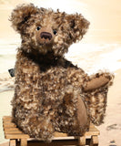 Sergei is an elegant, sweet and cuddly, traditional one of a kind, artist teddy bear in scrumptious tipped mohair by Barbara Ann Bears  Sergei is 17.5 inches (45cm) tall and is 12 inches (30cm) sitting.