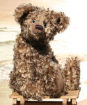 Sergei is an elegant, sweet and cuddly, traditional one of a kind, artist teddy bear in scrumptious tipped mohair by Barbara Ann Bears  Sergei is 17.5 inches (45cm) tall and is 12 inches (30cm) sitting.