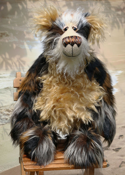 Sir Charles is a magnificent, charming and elegant, one of a kind, artist bear by Barbara-Ann Bears in luxurious fluffy mohair and faux fur Sir Charles is an impressive and large teddy bear, he stands 21 inches (53 cm) tall and is 15.5 inches (39 cm) sitting.