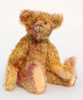 Spudnutz is a very humorous and quirky, one of a kind, hand dyed mohair, artist bear by Barbara-Ann Bears