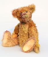 Spudnutz is a very humorous and quirky, one of a kind, hand dyed mohair, artist bear by Barbara-Ann Bears