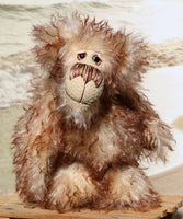 Stripy Pete is a cheerfully comical, one of a kind, mohair artist teddy bear by Barbara-Bears.