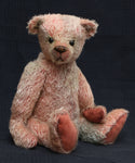 Terry Cotter is a very friendly and cuddly, traditional teddy bear made from fabulously grungy hand dyed mohair by Barbara Ann Bears  Terry Cotter is 15.5 inches (40cm) tall and is 11.5 inches (29cm) sitting.