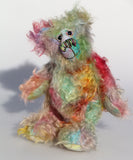 Tiddlywinks is a cheerful, sweet and gentle, beautifully coloured, one of a kind, hand dyed mohair artist bear by Barbara-Ann Bears