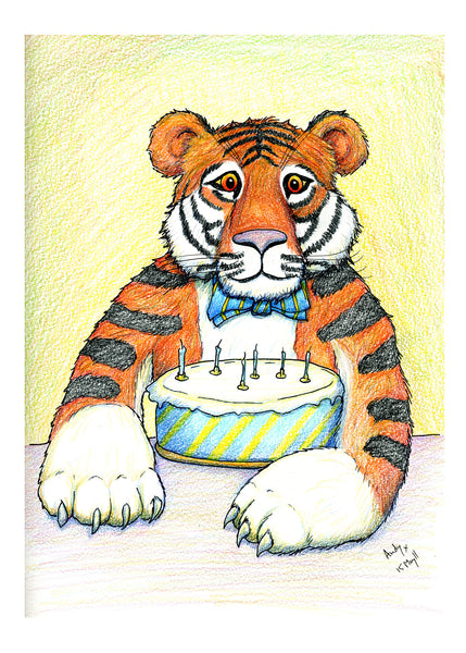 That's My Cake! Birthday Card. You have to be a tiger sometimes to defend your birthday cake