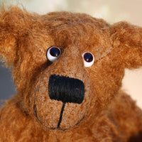 Tommy Tickle is a one of a kind, mohair artist bear by Barbara-Ann Bears