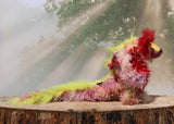 Twinkle a colourful mohair dragon by Barbara Ann Bears