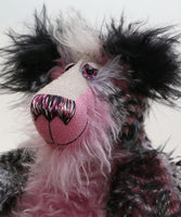 Valentine is a one of a kind, artist teddy bear by Barbara-Ann Bears in faux fur and mohair